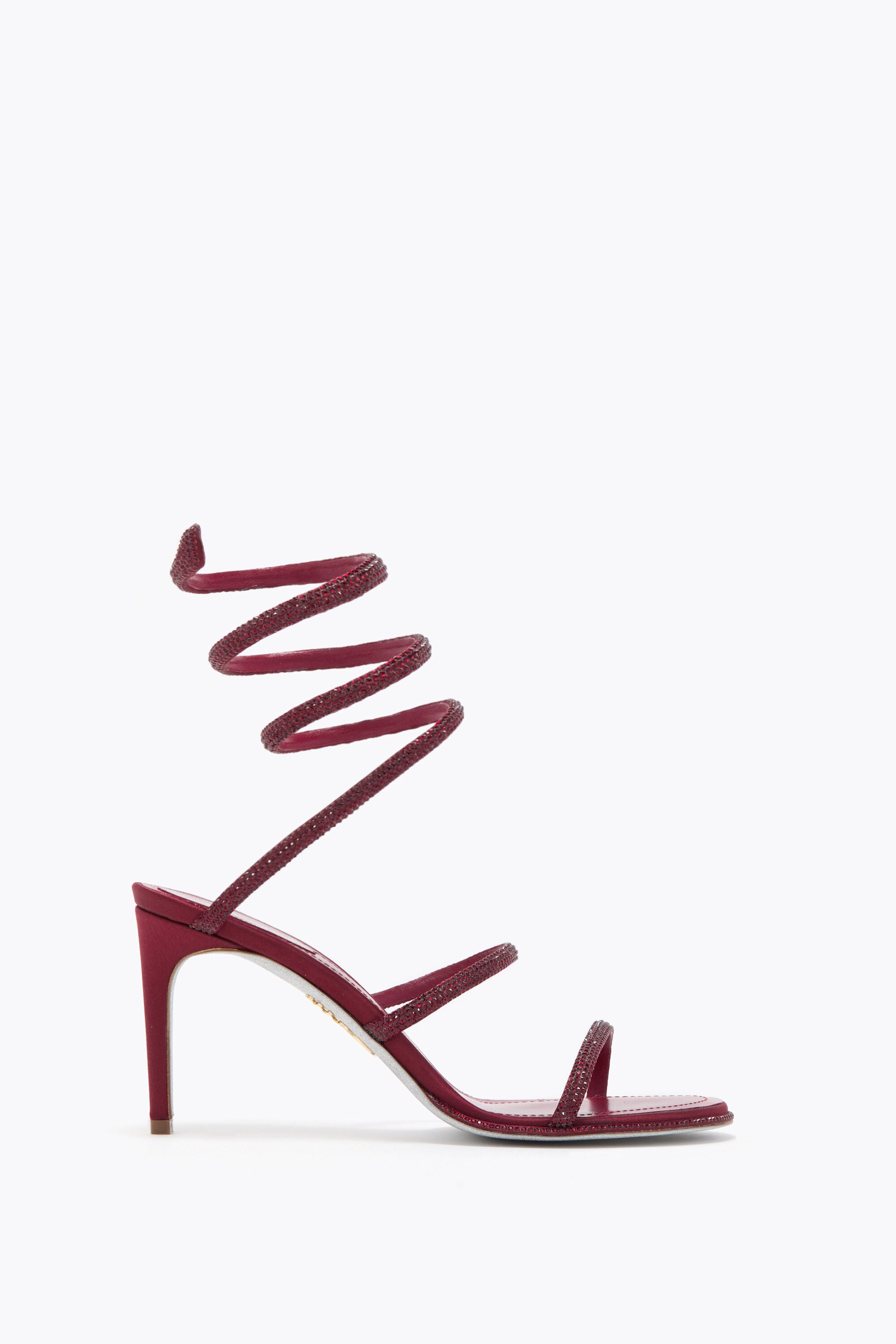 Rene Caovilla Cleo Sandals Burgundy Red 80mm Leather