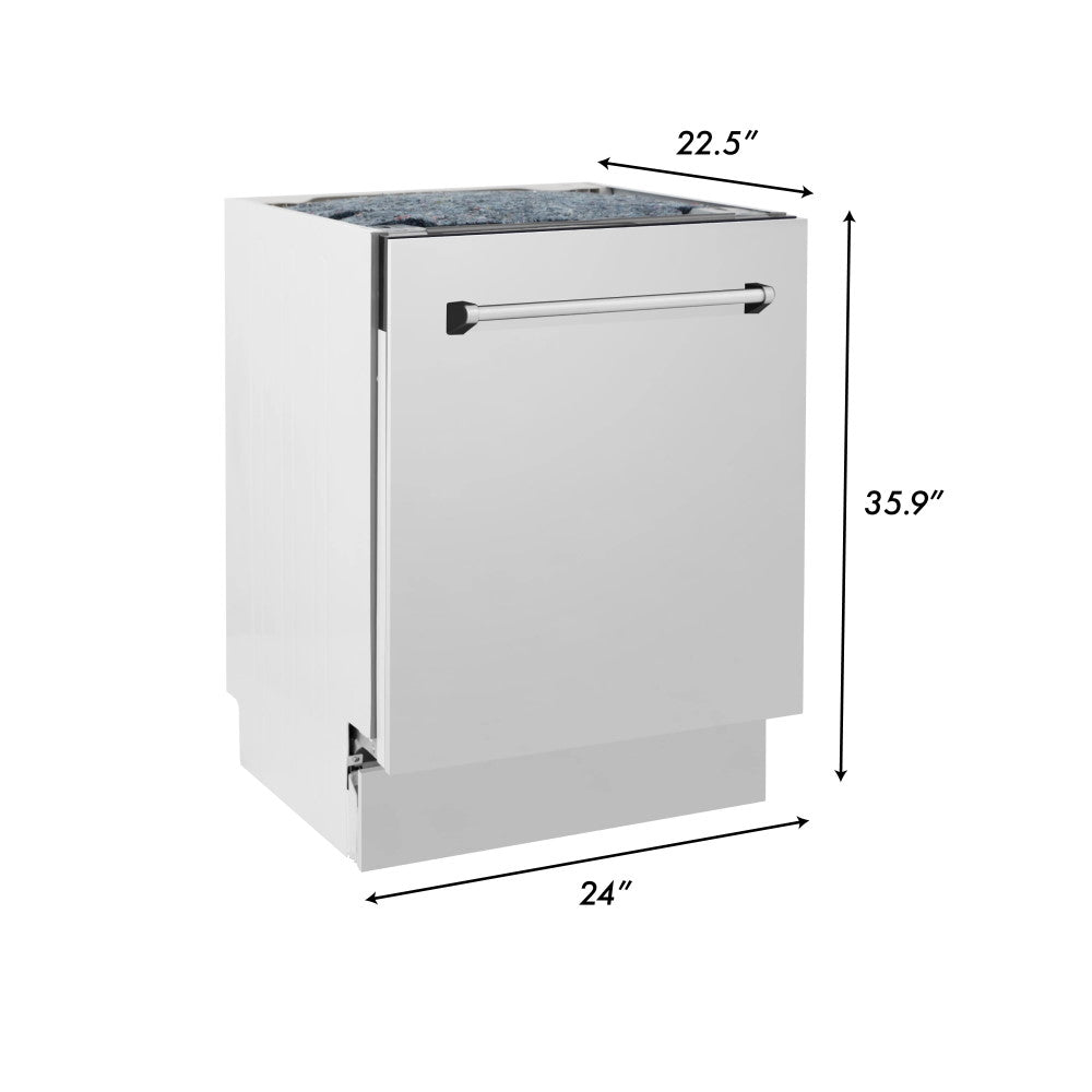 ZLINE 24" Tallac Series 3rd Rack Tall Tub Dishwasher in Custom Panel Ready with Stainless Steel Tub, 51dBa (DWV-24)