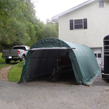 Rhino Shelter Extended Instant Garage Round 12'Wx24'Lx8'H