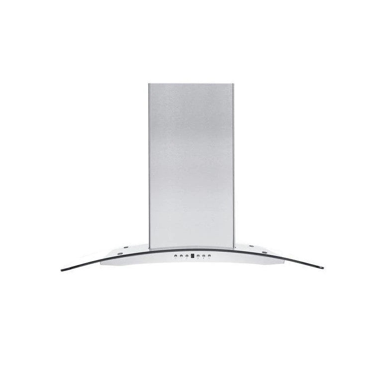 ZLINE Convertible Vent Island Mount Range Hood in Stainless Steel & Glass (GL14i)