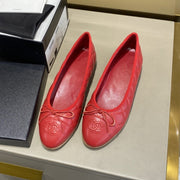 ballet flats red quilted lambskin