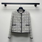 Dior Tweed Jacket Gray Black Cotton Polyester