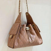 CC 25C Hobo Bag 30cm Brown Grained Calfskin