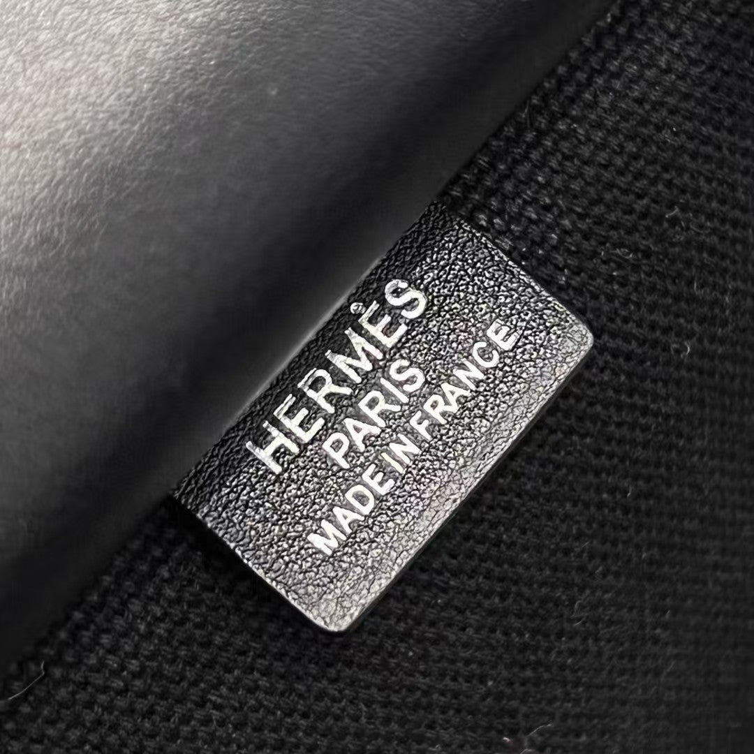 HM Birkin Cargo 35cm Black Sesame Swift and Canvas Silver Hardware