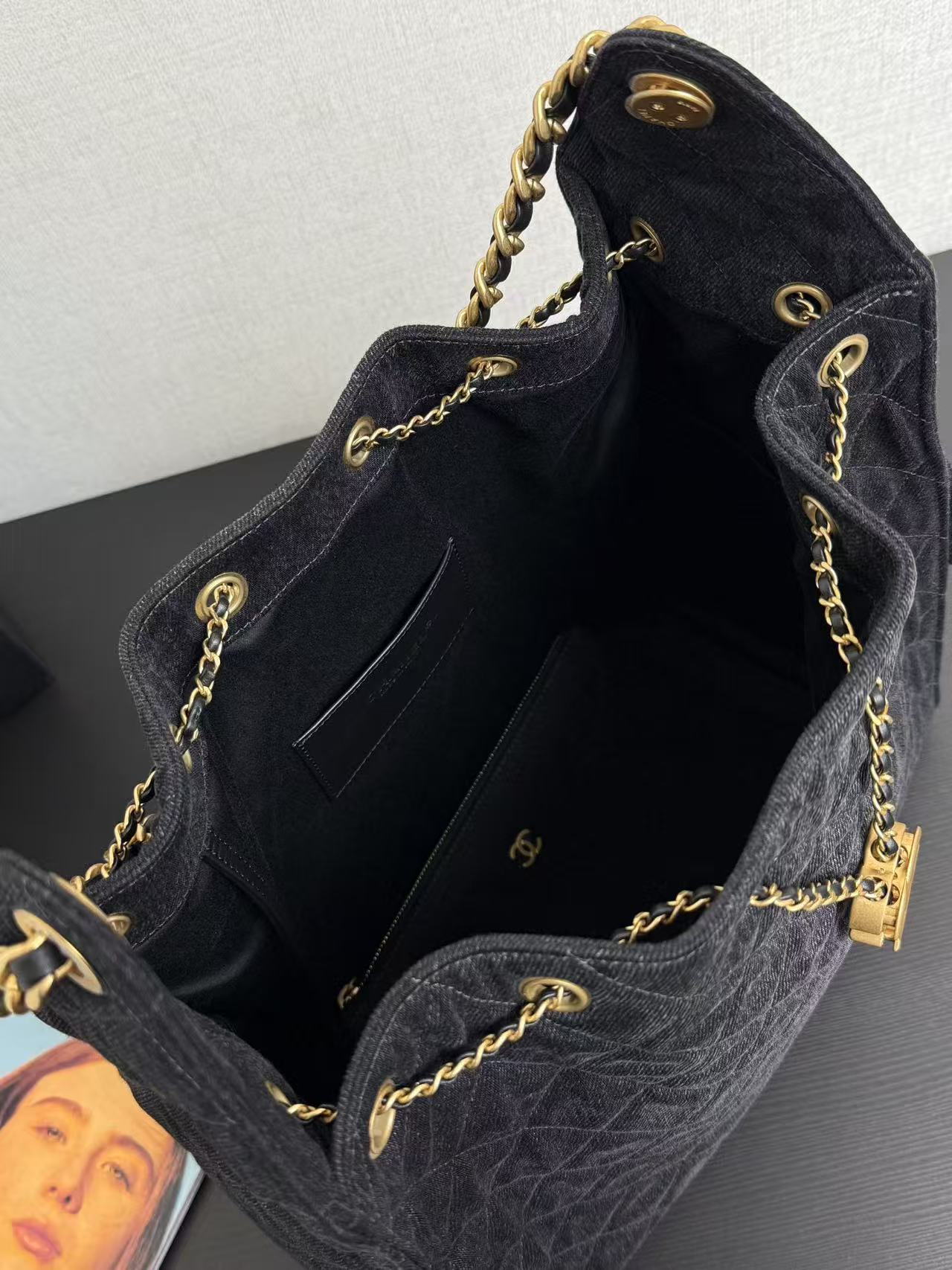 CC 25C Hobo Bag 40cm Black Denim