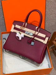 HM BIRKIN 25CM BURGUNDY TOGO LEATHER SILVER  HARDWARE