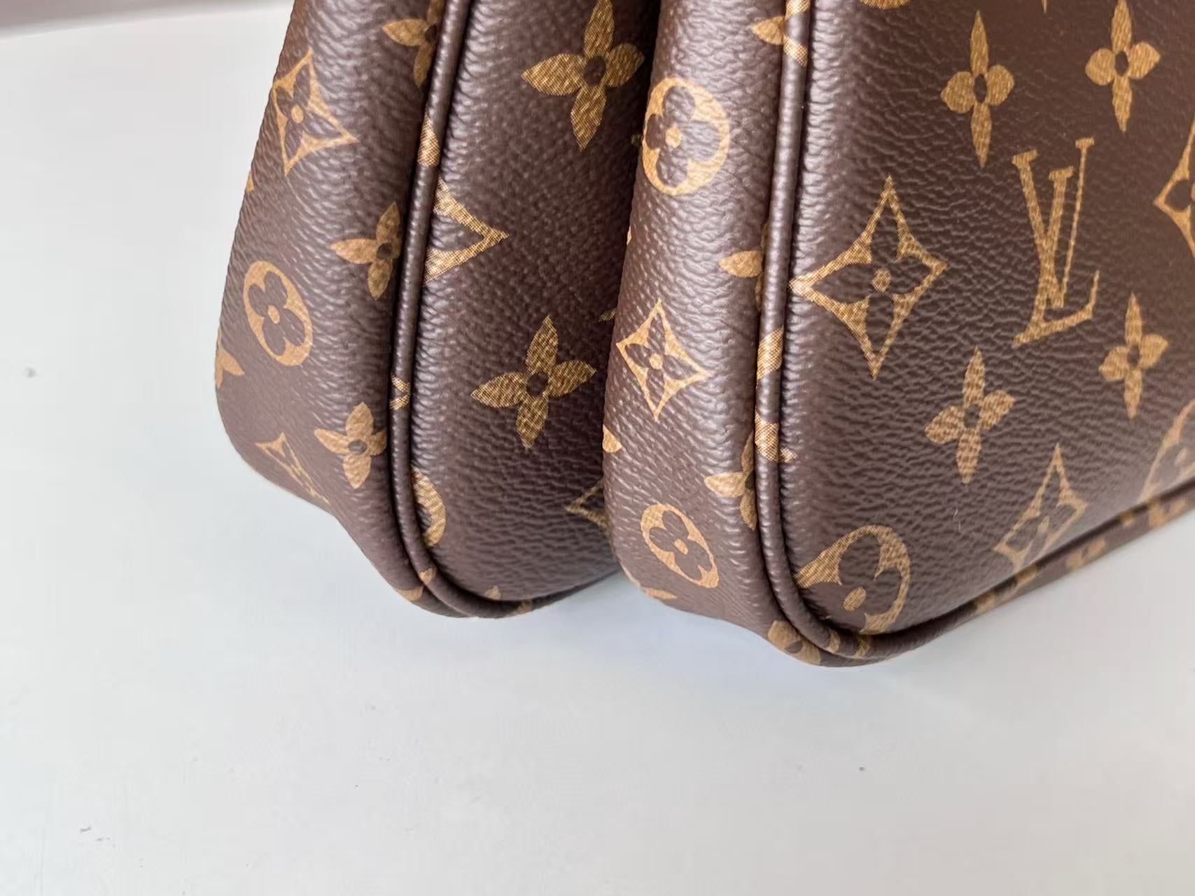 LV Multi Pochette Accessoires Bag Brown Green Canvas Leather