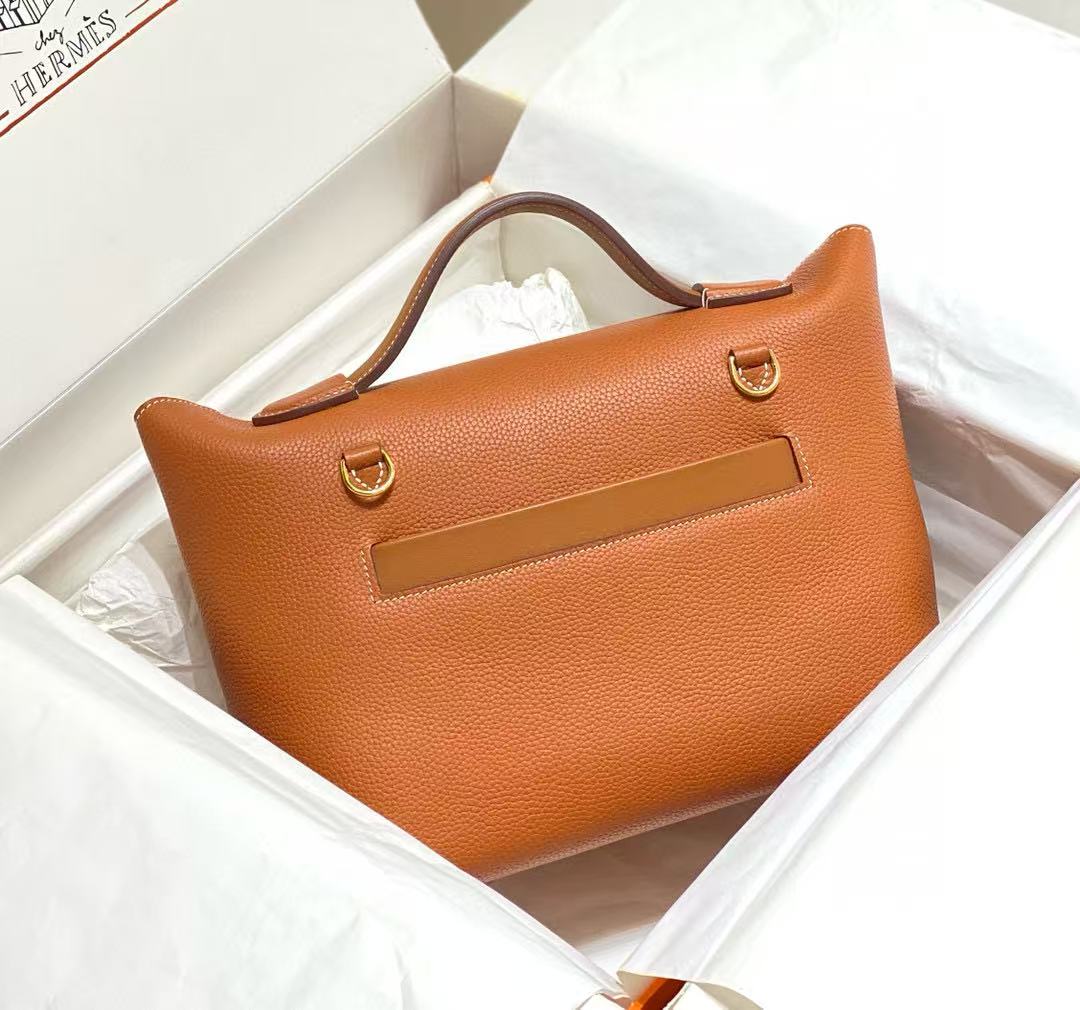 HM 24/24 Mini Bag Gold Evercolor Leather Gold Hardware