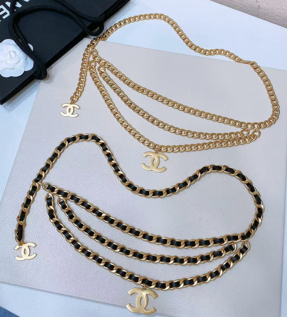 Chanel Chain Belt Metallic Leather