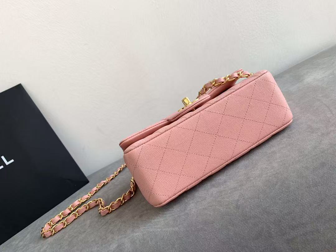 Chanel 25 Flap Bag 20cm Pink With Gold-tone Hardware Caviar Leather
