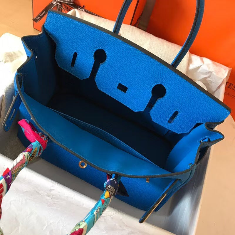 Hermes 2025 Birkin Bag  Blue Leather