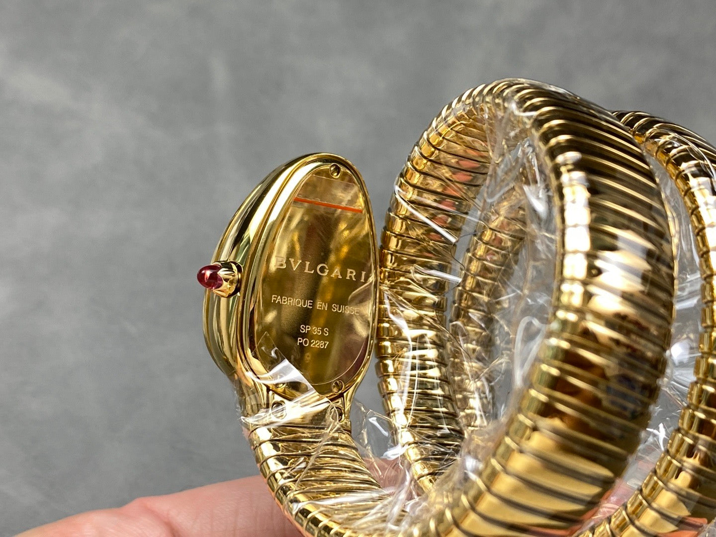 Bvlgari Serpenti Tubogas 35mm Diamond Gold Double Spiral Black Dial Watch