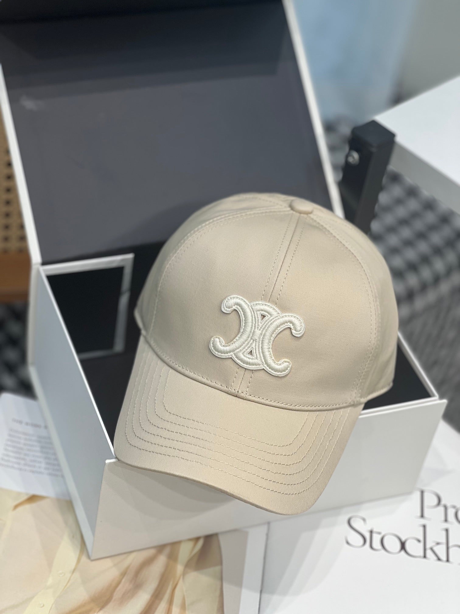 Celine Cap Beige Cotton