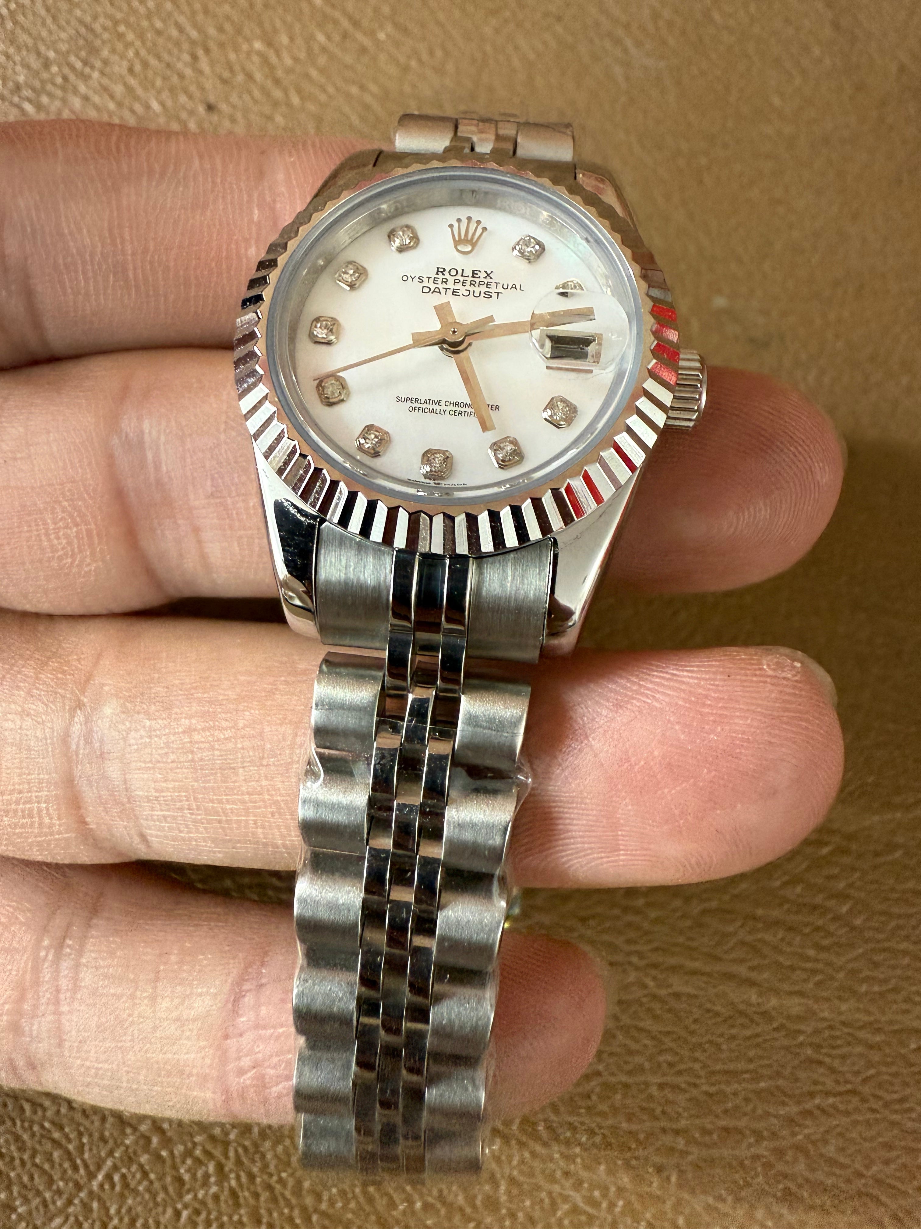 Rolex Pre-owned Lady-Datejust White Diamond Dial