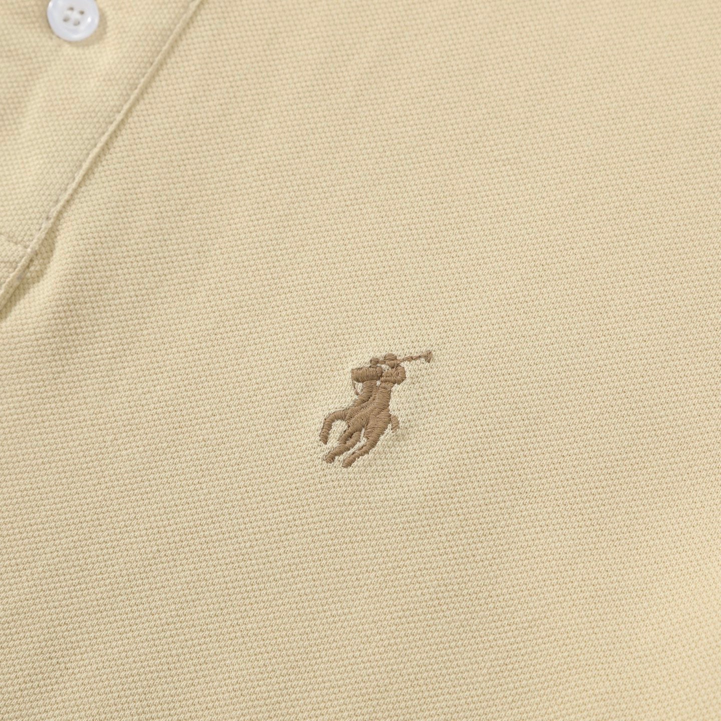 Ralph Lauren Custom Slim Fit Polo Shirt Beige Cotton