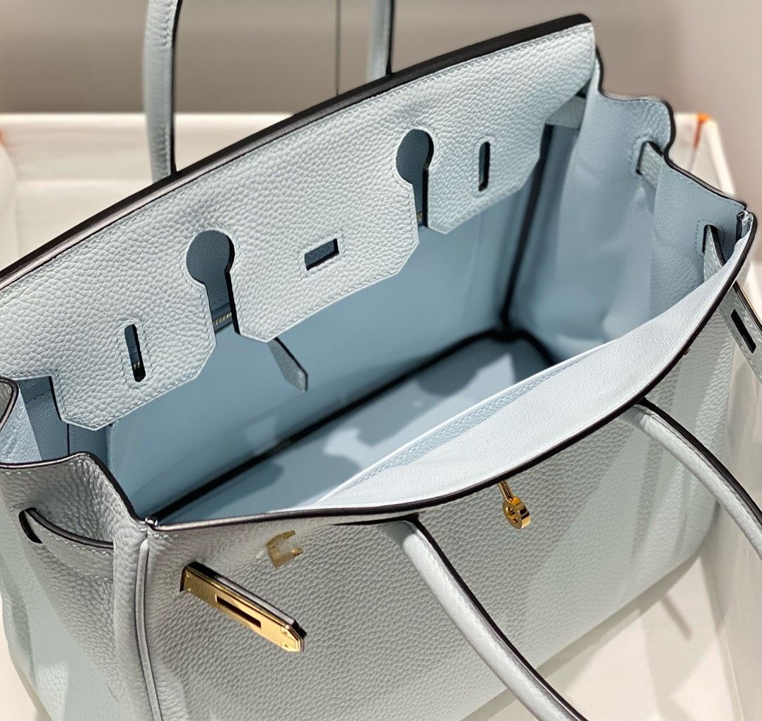 Hermes 2026 Birkin Bag 30cm Blue Togo Calfskin With Gold Hardware