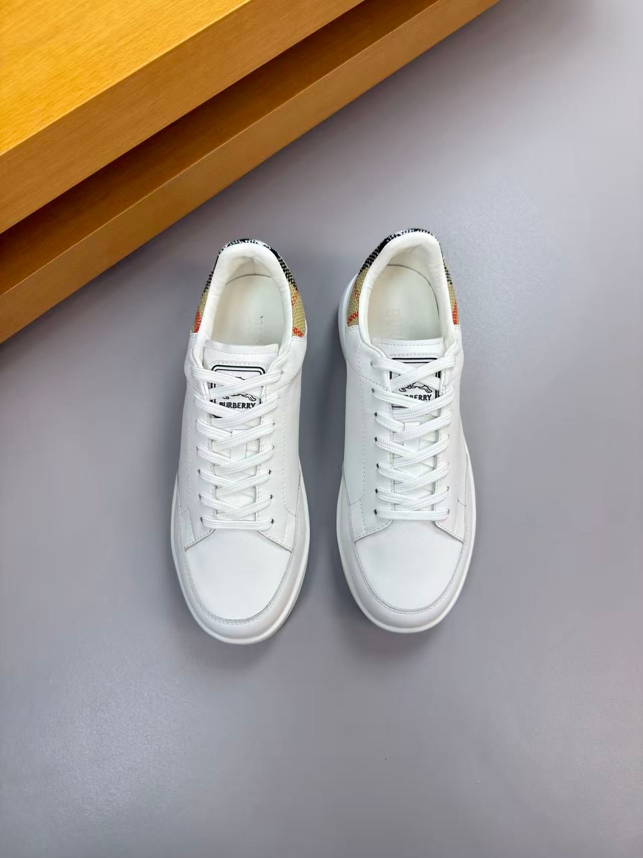 Burberry 2026 Check Cuff Sneaker White Leather