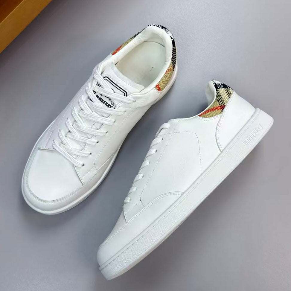 Burberry 2026 Check Cuff Sneaker White Leather
