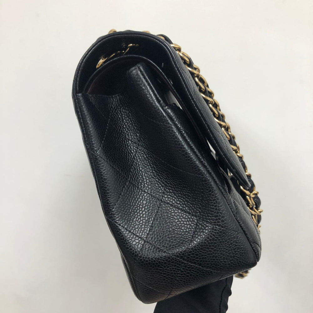 MEDIUM FLAP BAG 25CM BLACK CAVIAR HARDWARE