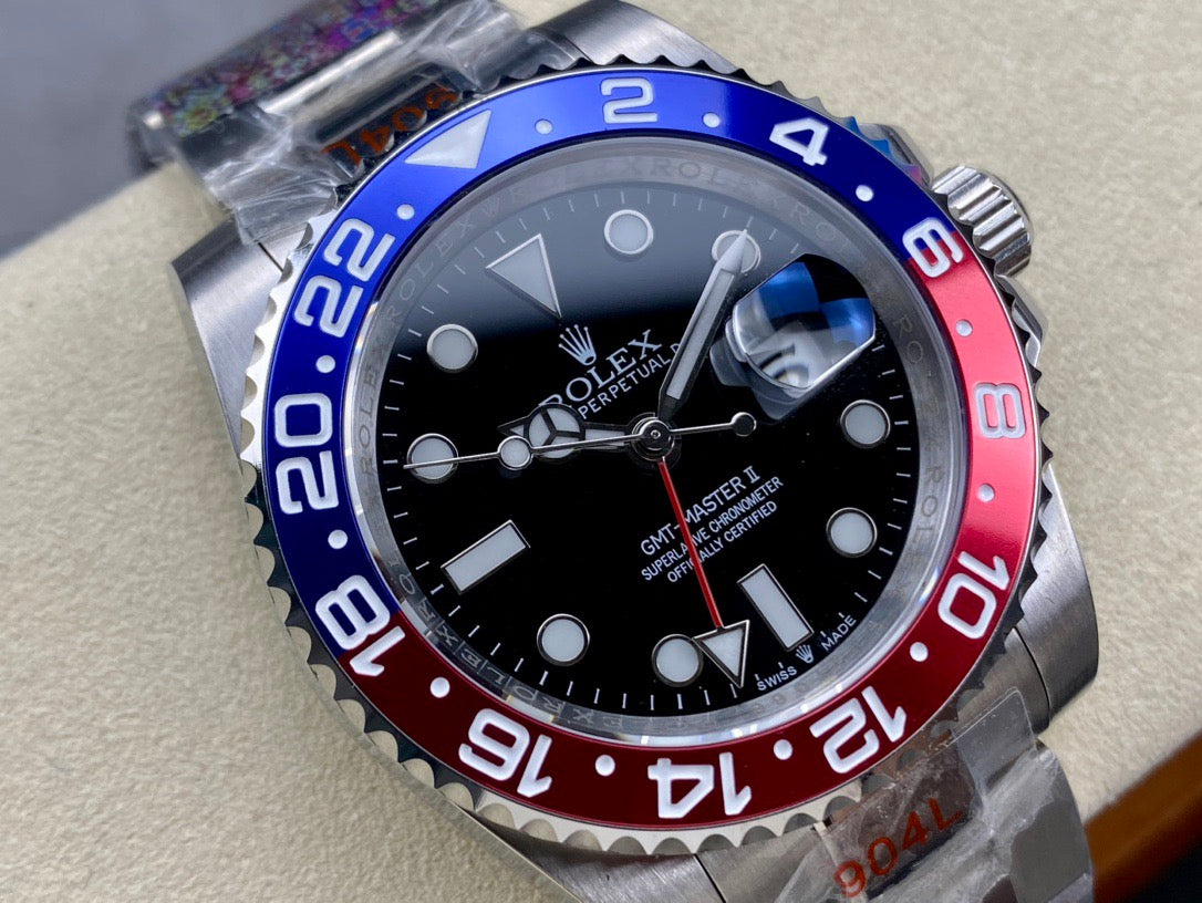 Rolex GMT-Master II 40mm Watch With Blue And Red Pepsi Bezel