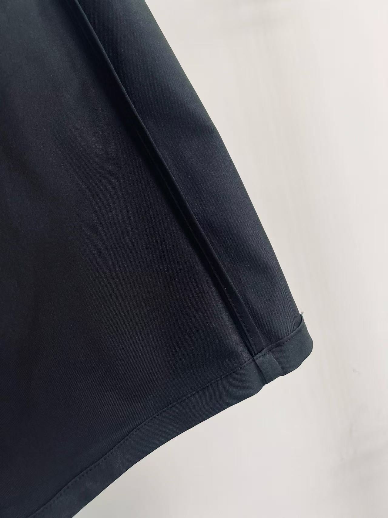 Prada 2026 Pleated Midi Skirt Black Re-Nylon