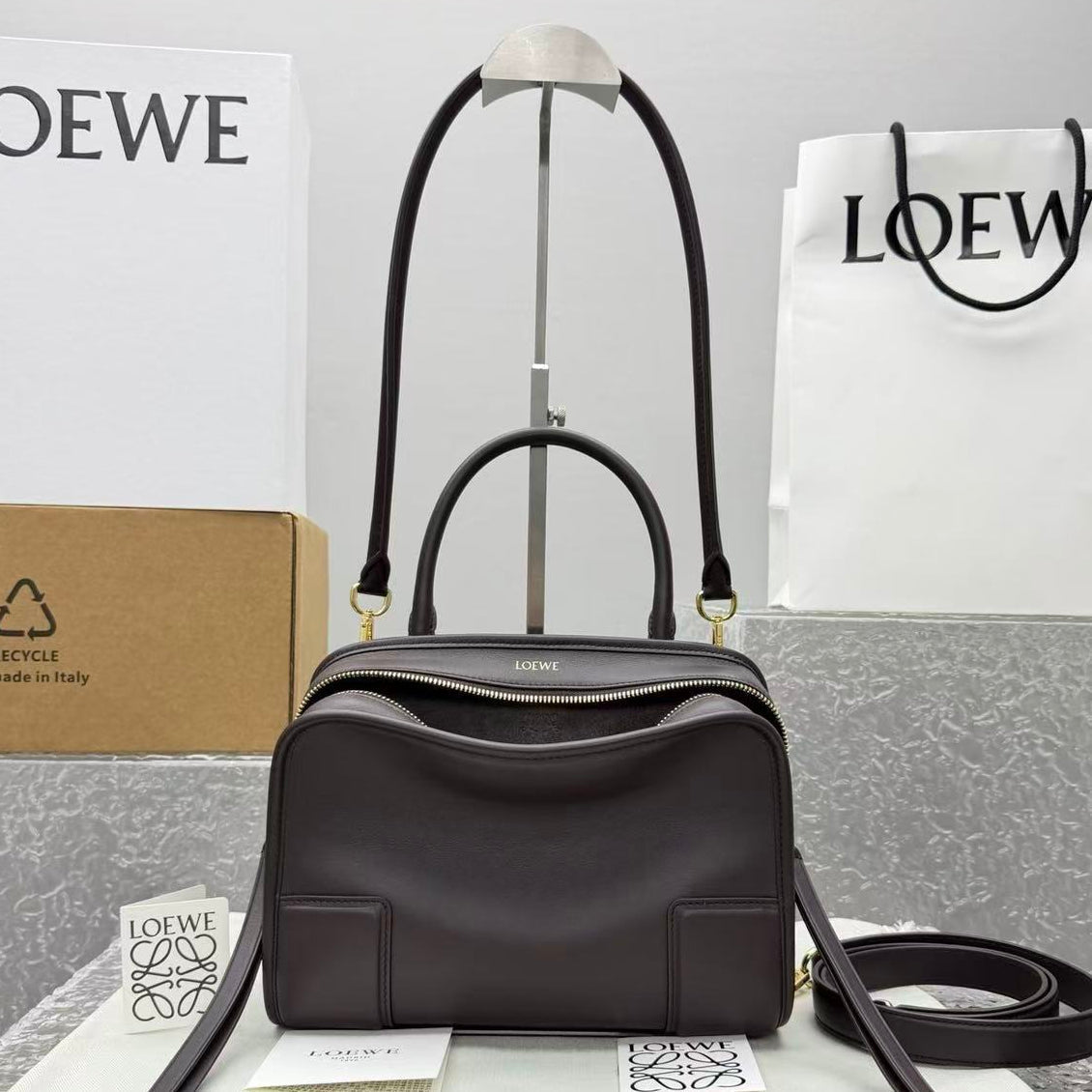 Loewe 2026 Amazona 180 Bag 24cm Brown Soft Calfskin