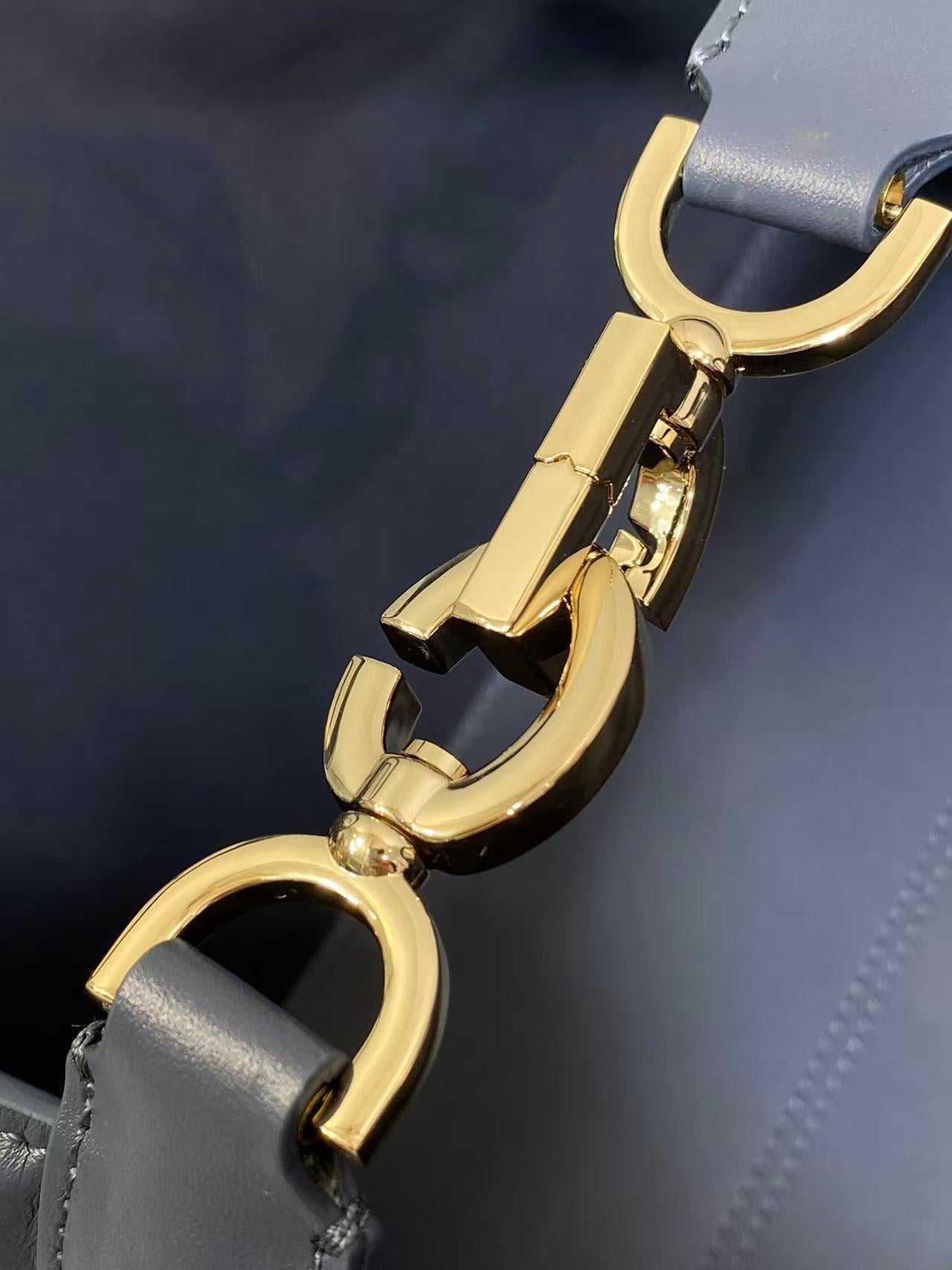 Dior 2026 Toujours Bag 28.5cm Macrocannage Blue Calfskin