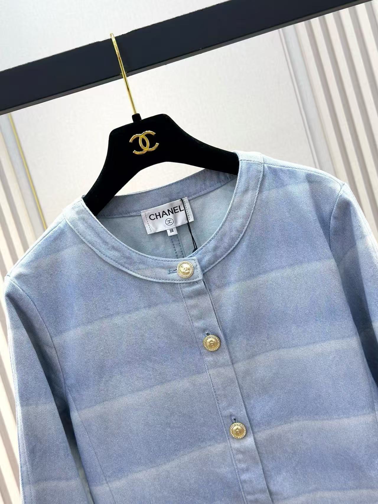 Chanel 2026 Jacket Light Blue Cotton