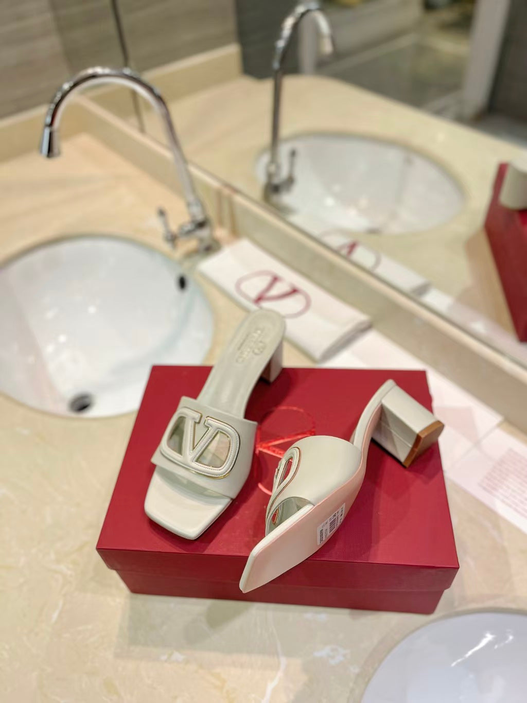 Valentino 2026 Sandal 65mm Cream Sheepskin