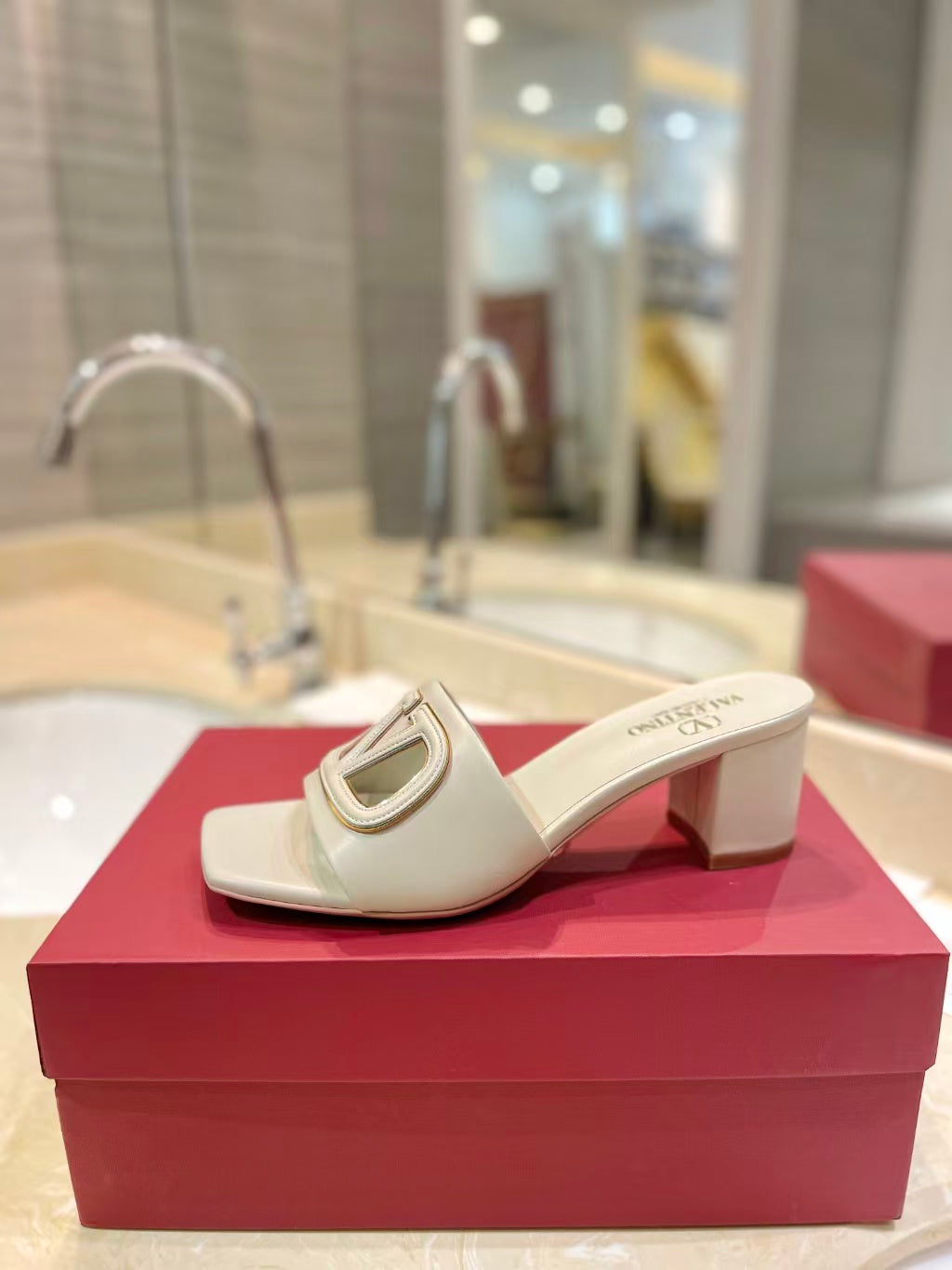 Valentino 2026 Sandal 65mm Cream Sheepskin