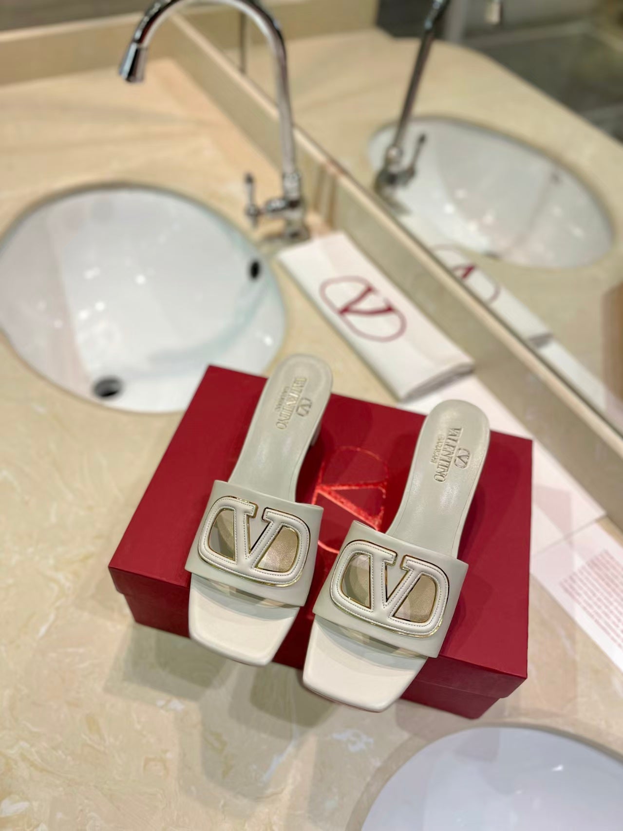 Valentino 2026 Sandal 65mm Cream Sheepskin