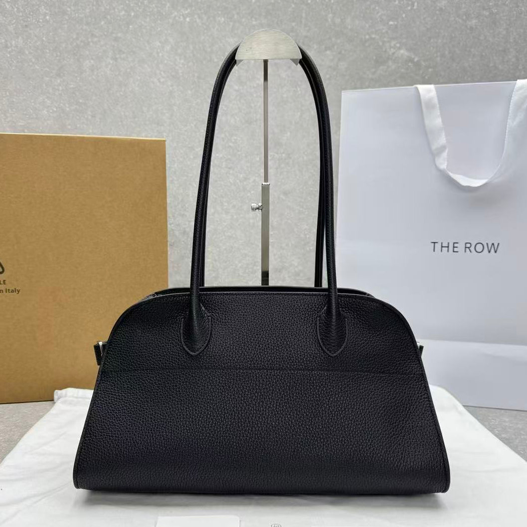 The Row 2026 Margaux Shoulder Bag 38cm Black Calfskin