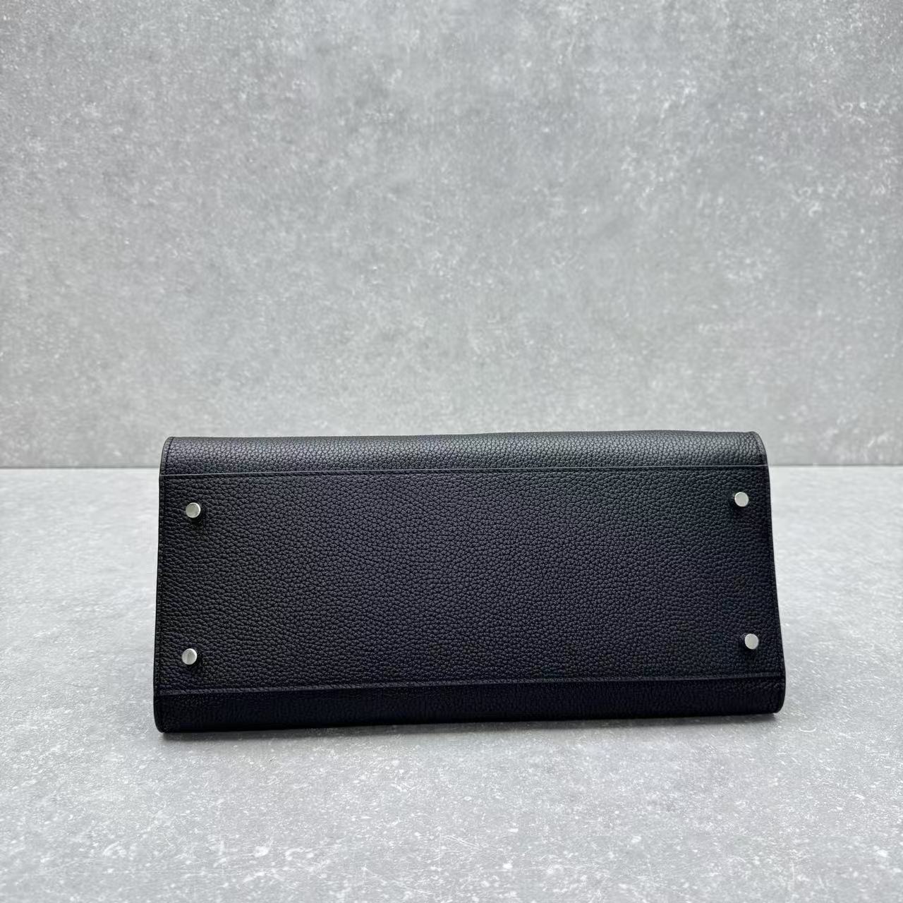 The Row 2026 Margaux Shoulder Bag 38cm Black Calfskin