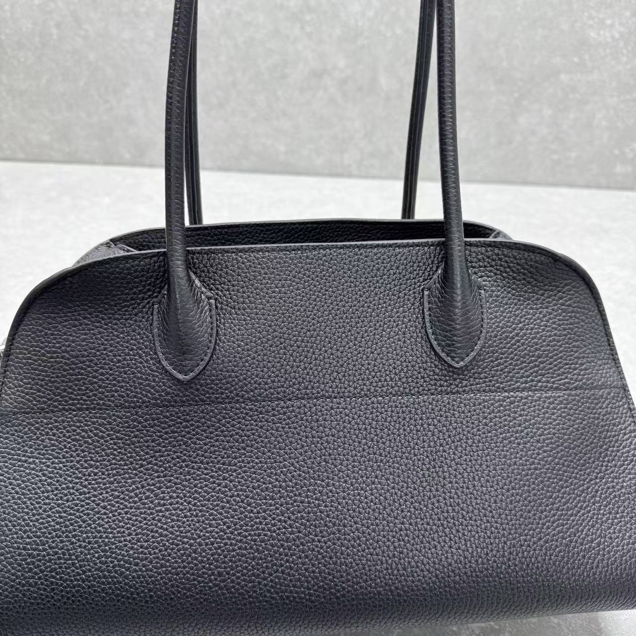 The Row 2026 Margaux Shoulder Bag 38cm Black Calfskin