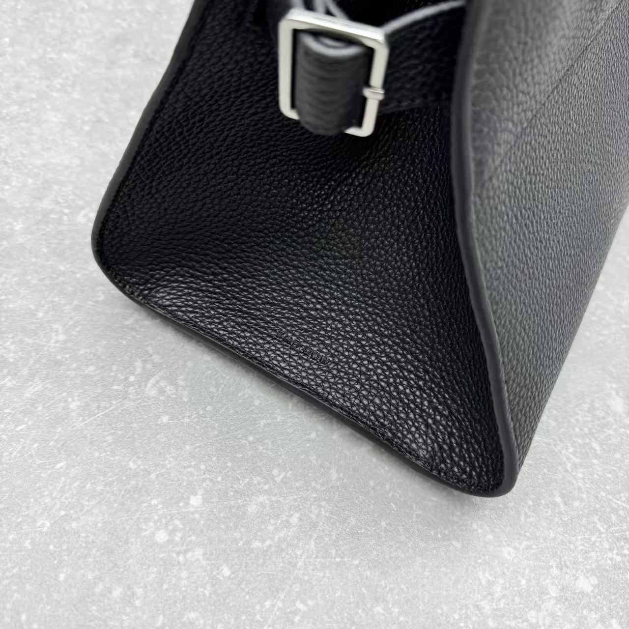 The Row 2026 Margaux Shoulder Bag 38cm Black Calfskin