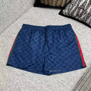 Gucci 2026 Printed Swim Short Navy Blue Poplin Tech