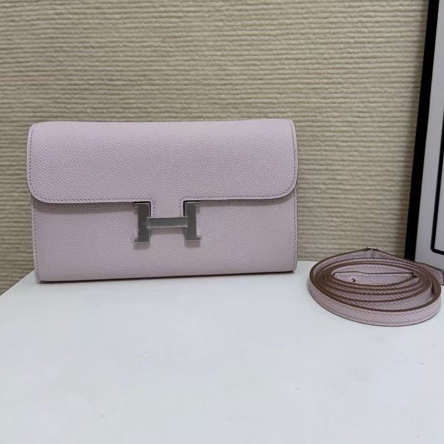 Hermes 2026 Constance Bag 20.5 Pink Epsom Leather With Silver Hardware
