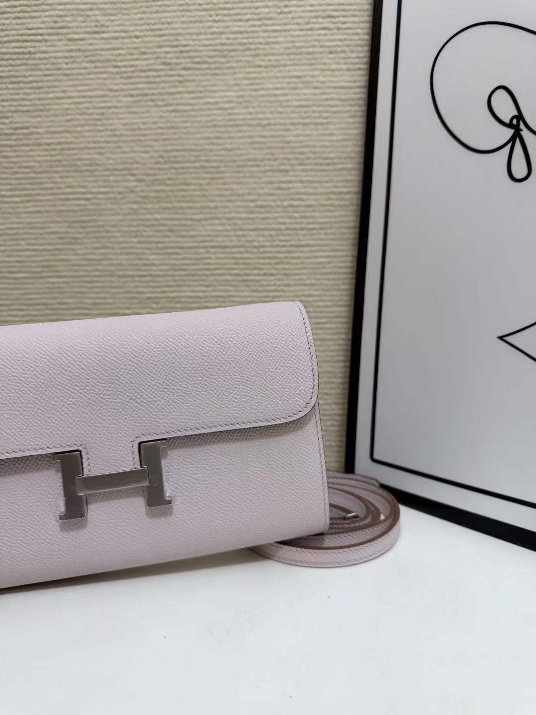 Hermes 2026 Constance Bag 20.5 Pink Epsom Leather With Silver Hardware