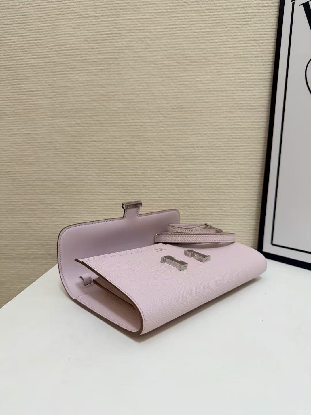 Hermes 2026 Constance Bag 20.5 Pink Epsom Leather With Silver Hardware