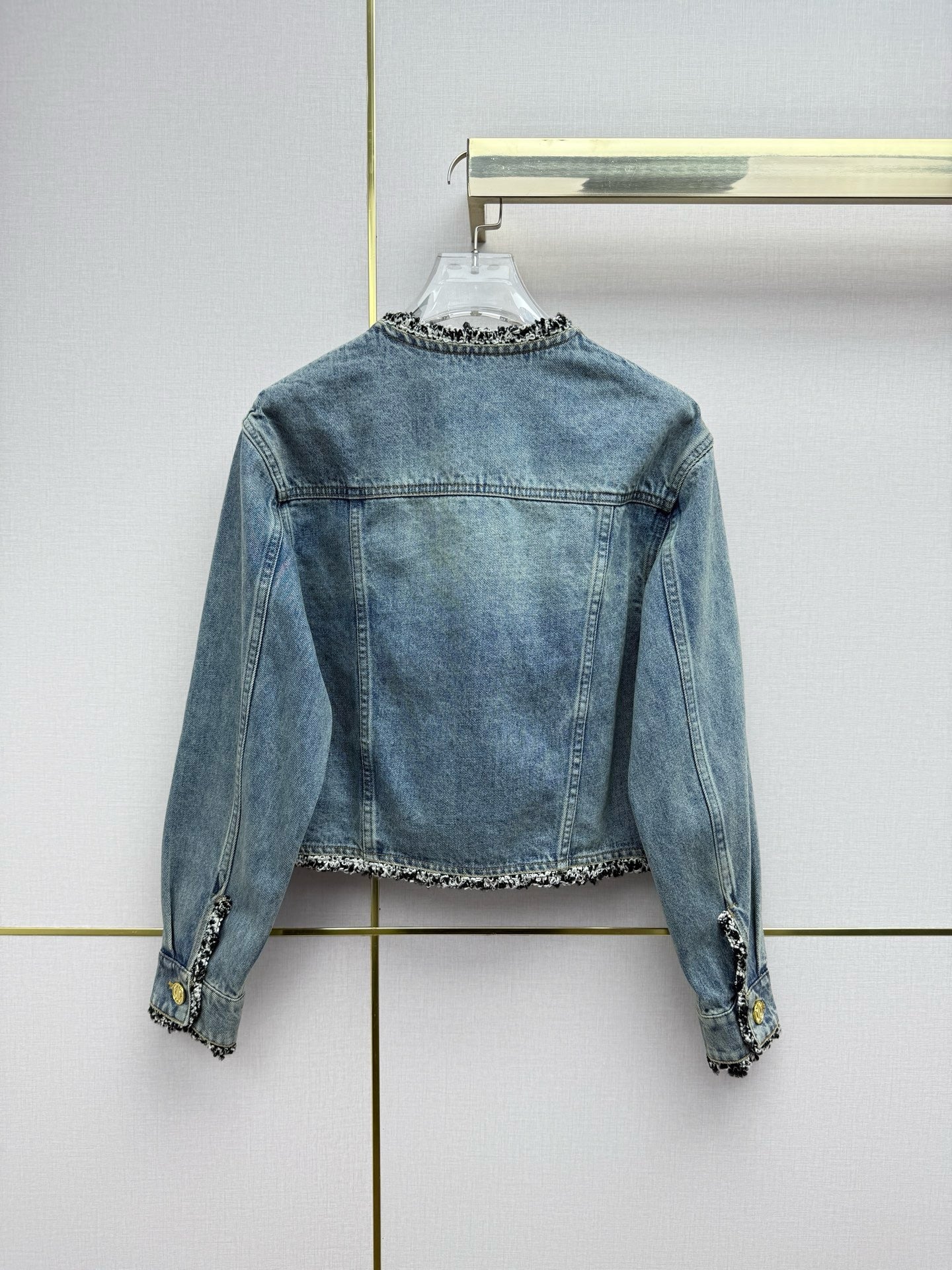 Chanel 2026 Denim Jacket Blue Cotton With Gold Button