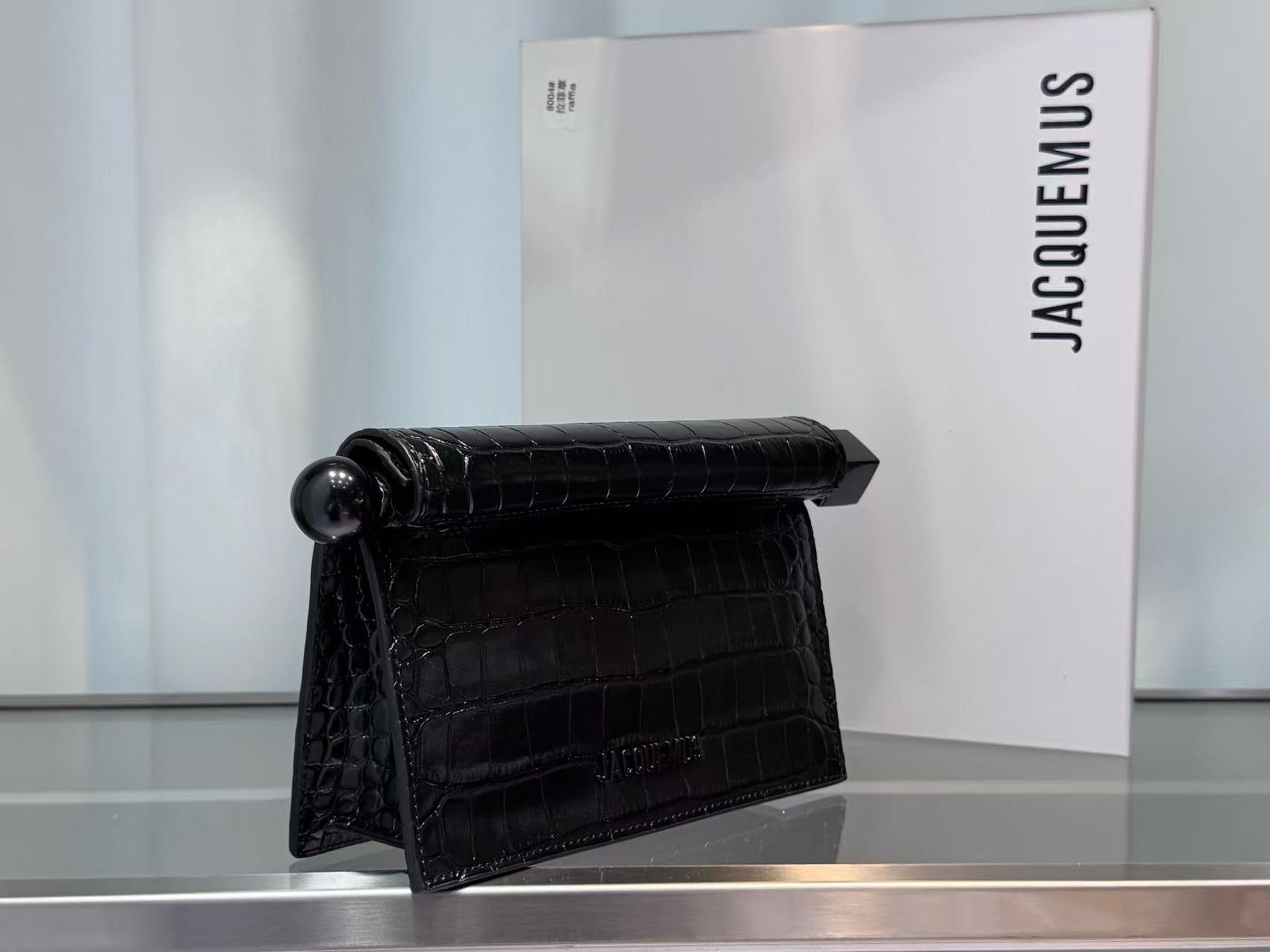 Jacquemus La Pochette Rond Carre Bag Black Leather