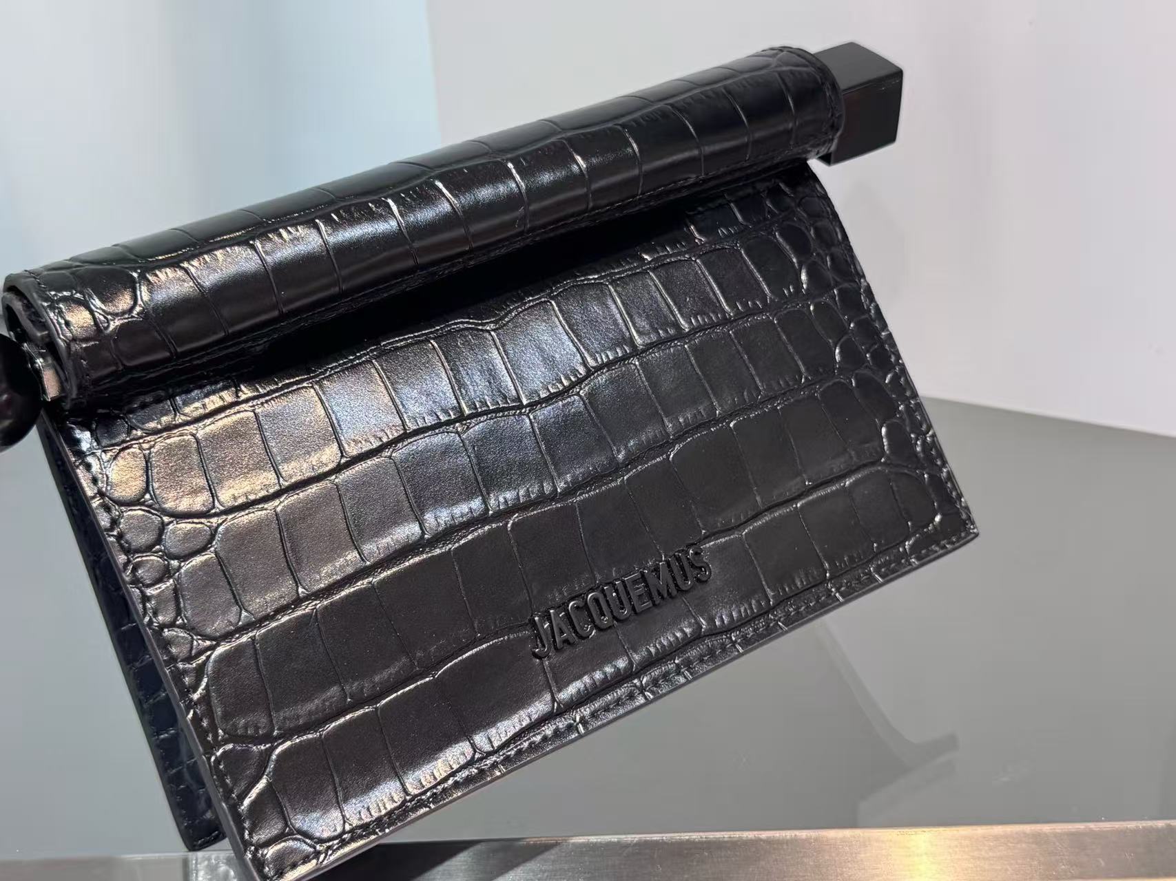 Jacquemus La Pochette Rond Carre Bag Black Leather