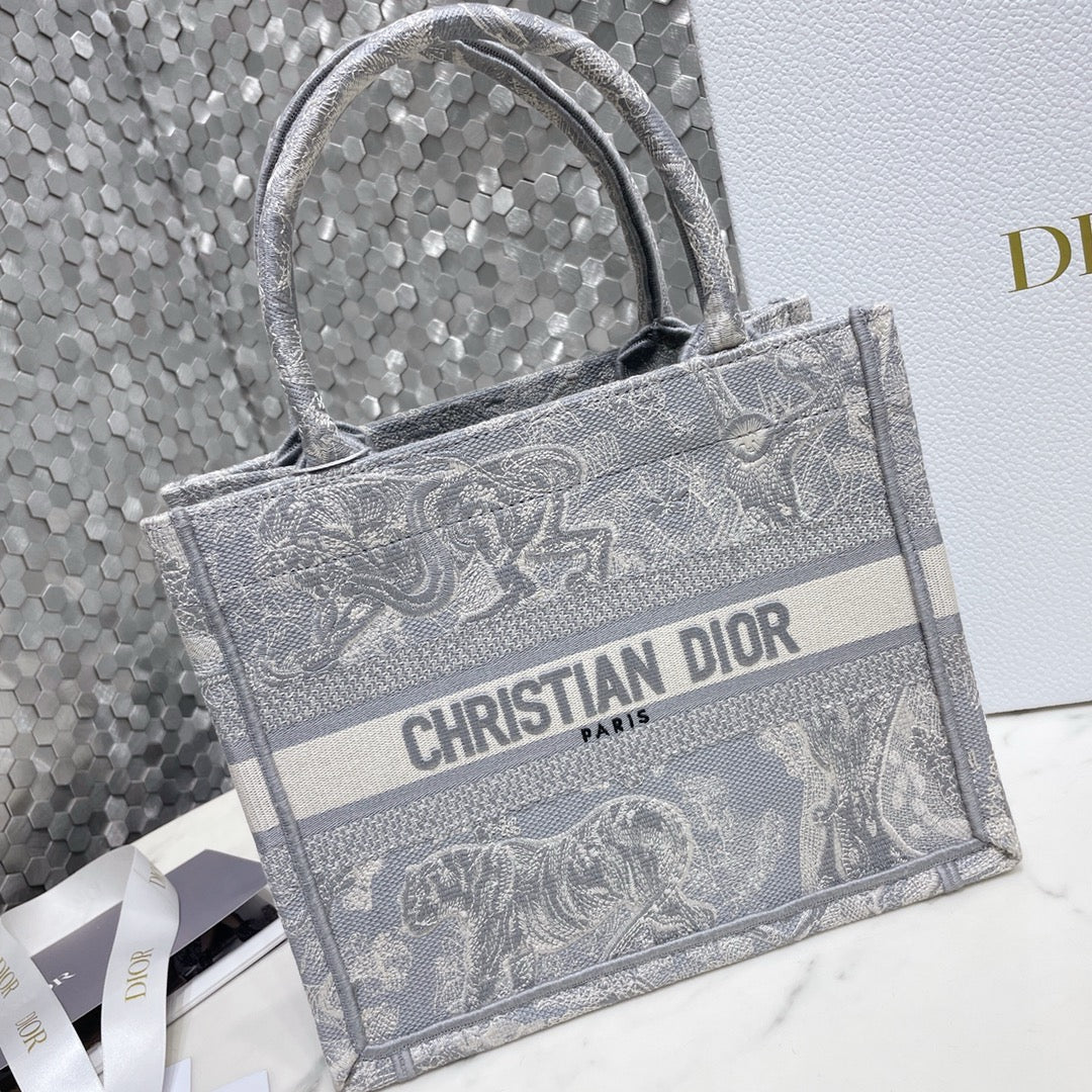 Dior 2026 Book Tote Bag 26.5cm Grey Canvas