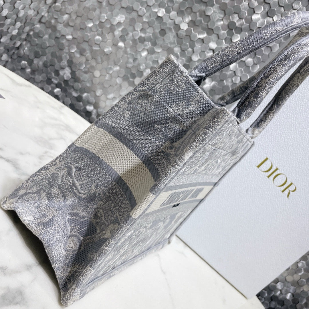 Dior 2026 Book Tote Bag 26.5cm Grey Canvas