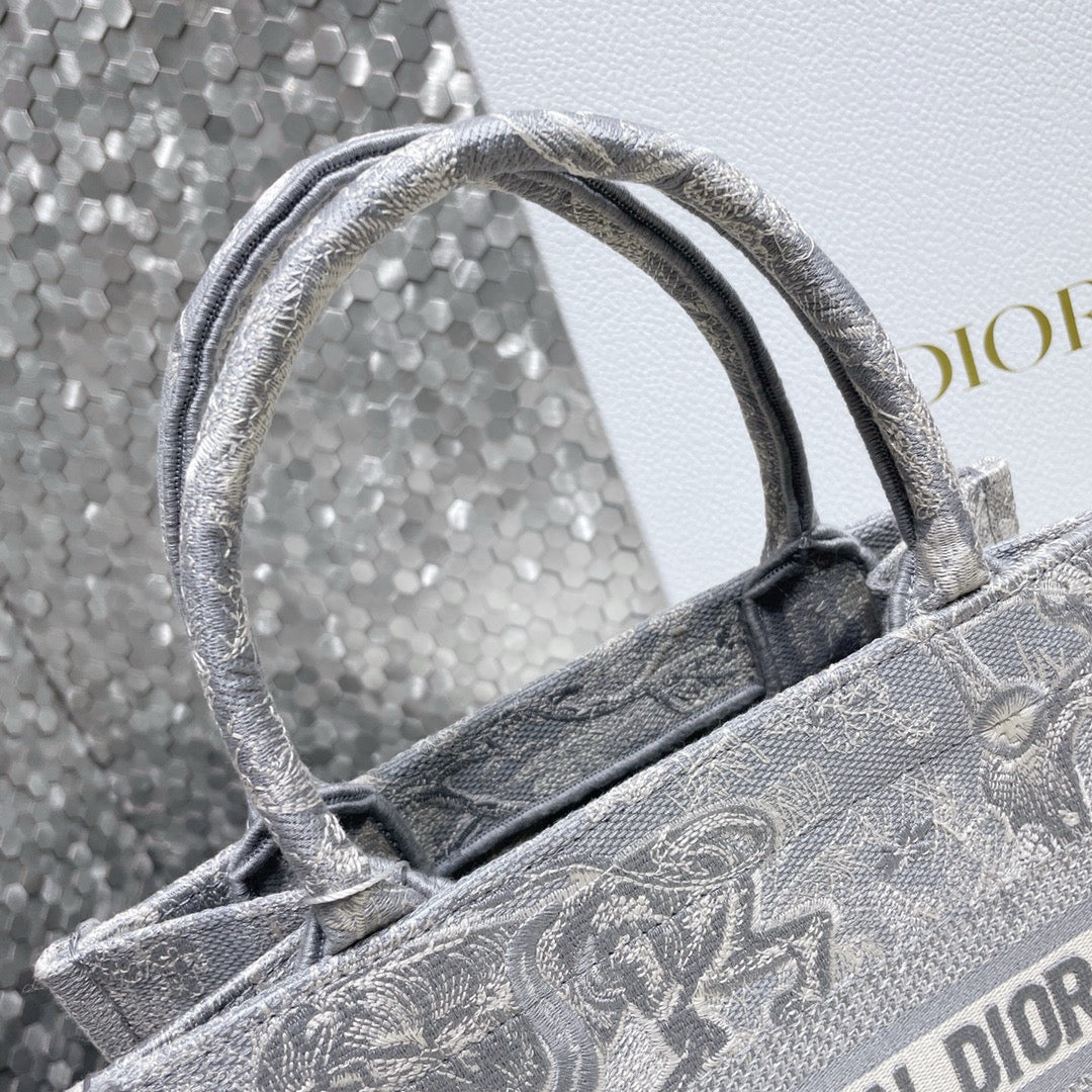 Dior 2026 Book Tote Bag 26.5cm Grey Canvas