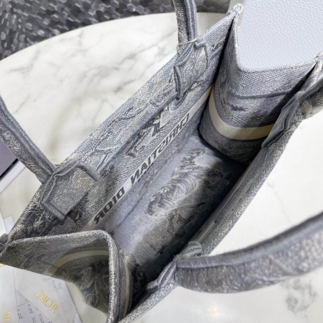 Dior 2026 Book Tote Bag 26.5cm Grey Canvas