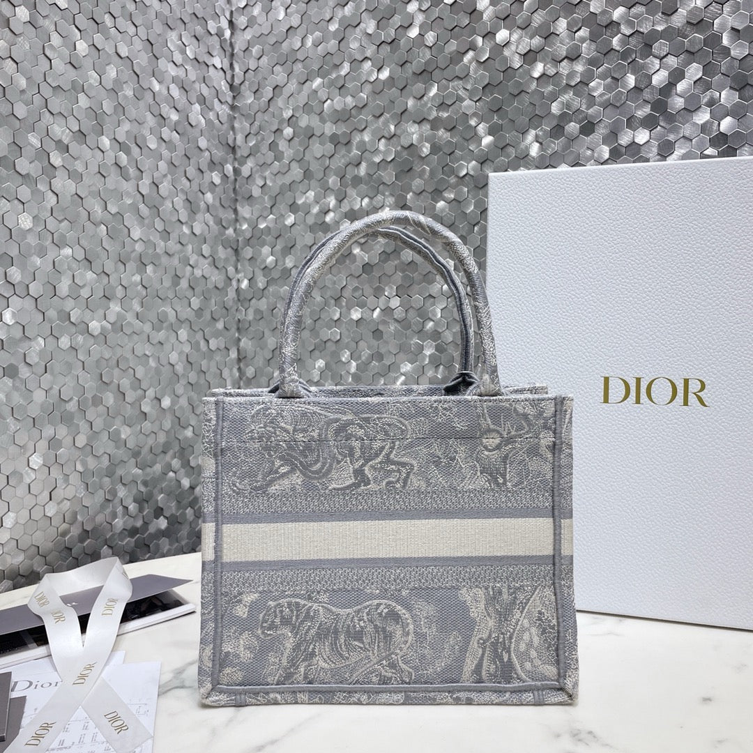 Dior 2026 Book Tote Bag 26.5cm Grey Canvas