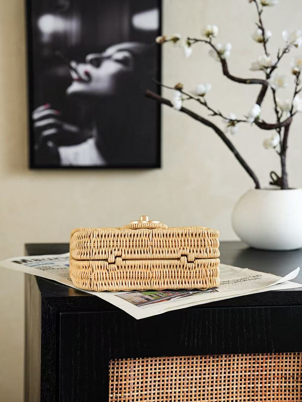 Chanel 2026 Flap Bag 18.5cm Beige Braided Rattan