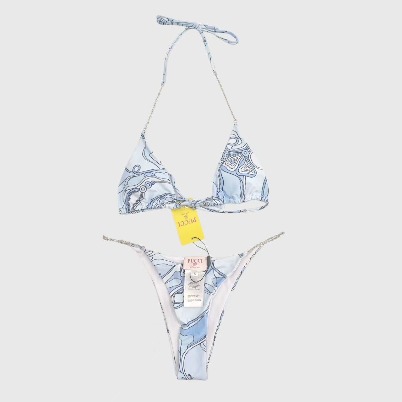 Pucci 2026 Two-piece Bikini Light Blue Linen