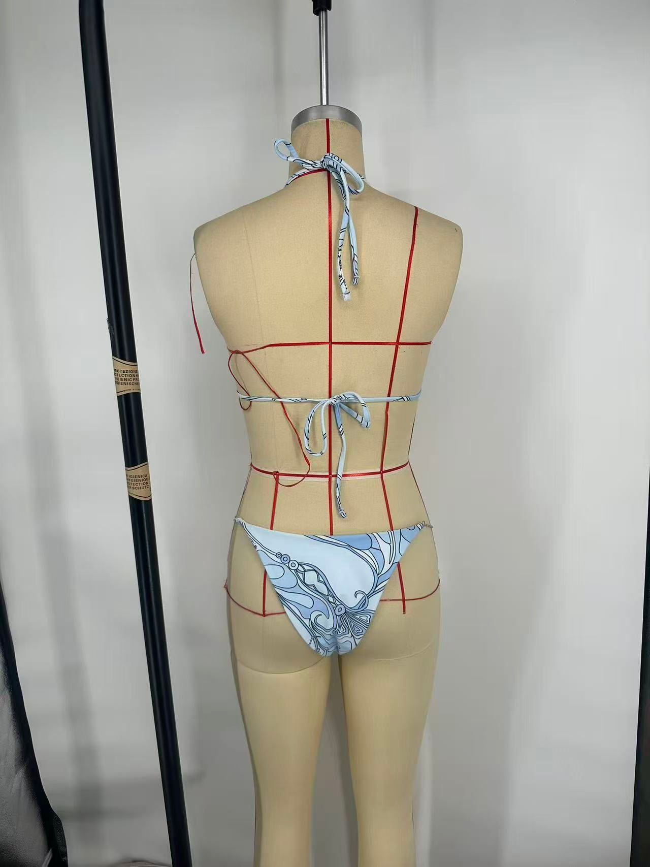 Pucci 2026 Two-piece Bikini Light Blue Linen